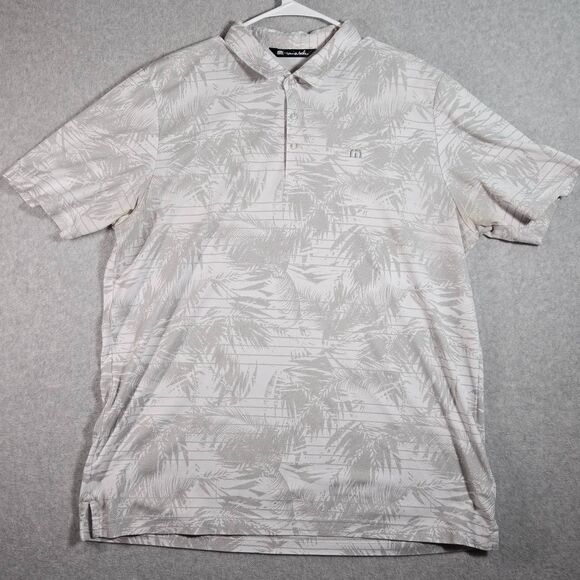 Travis Mathew Golf Polo Shirt 2XL Performance Stretch Floral Striped - Picture 1 of 10